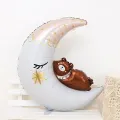 Ay Üzerinde Uyuyan Ayıcık Folyo Balon (76x56 cm)
