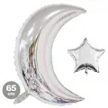 Ay Yıldızlı Folyo Balon Gümüş 65 cm