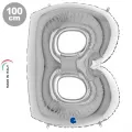 B Harf Folyo Balon – Gümüş – 100 cm (40 inch)