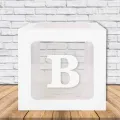 B - Harfi Şeffaf Kutu Beyaz 25 cm