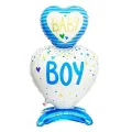 Baby Boy Ayaklı Mavi Kalpli Folyo Balon 62x110 cm