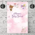 Baby Shower Kız Hatırası Afişi Pembe 100*150 cm