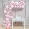 Balon Zinciri Seti - Gümüş Beyaz Pembe (100 Adet)