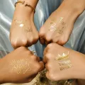 Bekarlığa Veda Team Bride Geçici Dövme Gold (12 Adet)