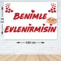 Benimle Evlenirmisin Evlilik Teklifi Afişi 70*100 cm