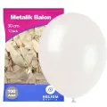 Beyaz Balon Metalik 100 Adet