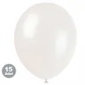 Beyaz Balon Metalik 15 Adet