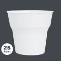 Beyaz Plastik Meşrubat Lüks Bardak (25 Adet)