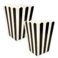Beyaz Üzeri Siyah Çizgili Mısır Kutusu (8 Adet)