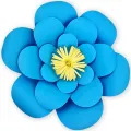 Boncuk Mavi Kağıt Çiçek 1 Adet (30 cm)