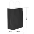 Büküm Saplı Siyah Kağıt Çanta (18 x 23 cm)