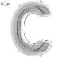 C Harf Folyo Balon – Gümüş – 100 cm (40 inch)