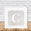 C - Harfi Şeffaf Kutu Beyaz 25 cm