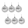 Çam Ağacı Süsleme Mat-Parlak Top Gümüş 6 Adet 6 cm
