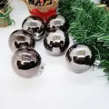 Çam Ağacı Süsleme Parlak Top Uzay Gri 6 Adet 6 cm