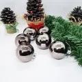 Çam Ağacı Süsleme Parlak Top Uzay Gri 6 Adet 6 cm