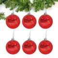 Çam Ağacı Süsleme Top Kırmızı 6 Adet 6 cm