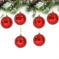 Çam Ağacı Süsleme Top Kırmızı 6 Adet 6 cm