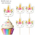 Çiçekli Unicorn Şekilli Kürdan 10 Adet