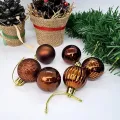 Çikolata Yılbaşı Top Süs Mat-Parlak-Simli-Aynalı 24 Adet 4 cm