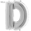 D Harf Folyo Balon – Gümüş – 100 cm (40 inch)