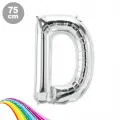 D - Harfi Folyo Balon Gümüş (75 cm)