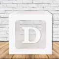 D - Harfi Şeffaf Kutu Beyaz 25 cm