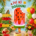 Dondurma Karpuz Folyo Balon (82x37 cm)