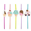 Dondurma Temalı Artistik Pipet 10 Adet
