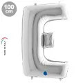 E Harf Folyo Balon – Gümüş – 100 cm (40 inch)