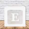 E - Harfi Şeffaf Kutu Beyaz 25 cm