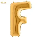 F Harf Folyo Balon – Gold – 100 cm (40 inch)