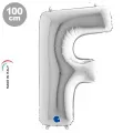 F Harf Folyo Balon – Gümüş – 100 cm (40 inch)