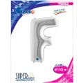 F Harf Folyo Balon – Gümüş – 100 cm (40 inch)