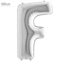 F Harf Folyo Balon – Gümüş – 100 cm (40 inch)