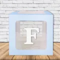 F - Harfi Şeffaf Balon Kutusu Mavi 16,5 cm