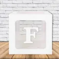 F - Harfi Şeffaf Kutu Beyaz 25 cm