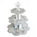 Fil Temalı Kek Standı 3 Katlı Mavi