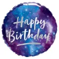 Galaksi Temalı Happy Birthday Yazılı Folyo Balon (45 cm)