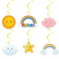 Gökkuşağı Bulut Asmalı Tavan Süsü 6 Adet