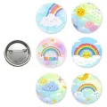 Gökkuşağı Bulut Hediyelik Parti Rozeti (6 adet)
