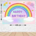 Gökkuşağı Doğum Günü Afişi Fotosuz 70*100 cm