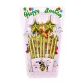 Gold Metalik Yıldızlı Pasta Mumu 8 Adet