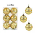 Gold Simli Yılbaşı Topu 6 adet 6 cm