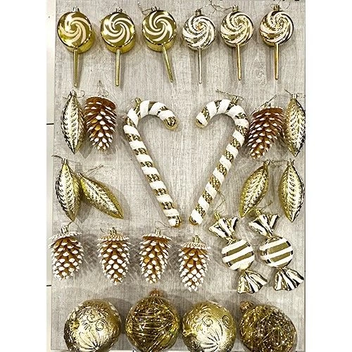 Gold Yılbaşı Süsleri Lüks Set (26 Parça)