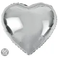 Gümüş Kalp Folyo Balon (60 cm)