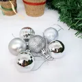 Gümüş Yılbaşı Top Süs Mat-Parlak-Simli-Aynalı 6 Adet 4 cm