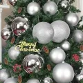 Gümüş Yılbaşı Topu Simli - Parlak - Mat 20 adet 10 cm