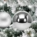 Gümüş Yılbaşı Topu Simli - Parlak - Mat 20 adet 10 cm