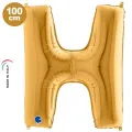 H Harf Folyo Balon – Gold – 100 cm (40 inch)